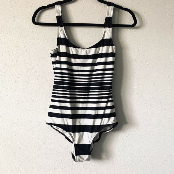 DKNYC Other - DKNY Black & White Striped One Piece Bathing Suit